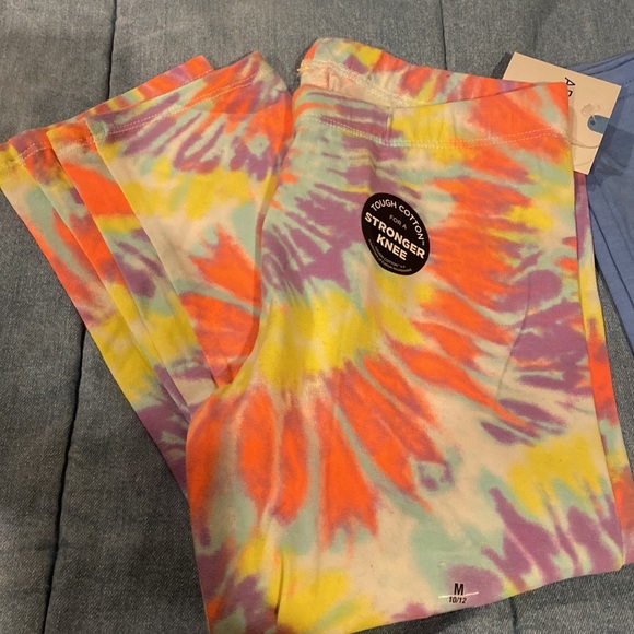 New NWT girls Arizona tye dye leggings and old navy cropped leggings blue 10-12 - Picture 2 of 3